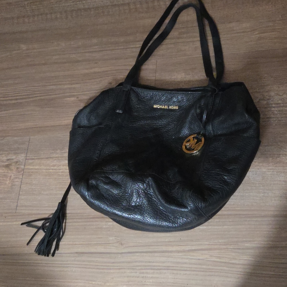 Michael Kors Black Leather Hobo Bag